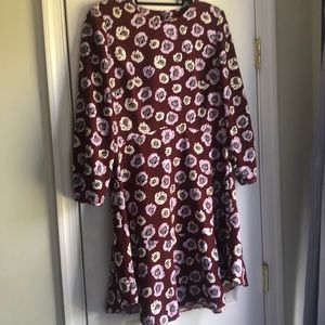 Flattering fit and flare long sleeve dress